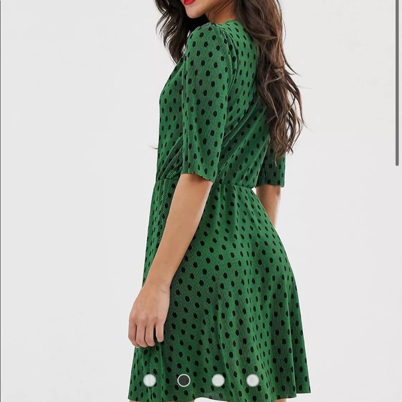 ASOS Green Polka Dot Dress - Picture 3 of 5